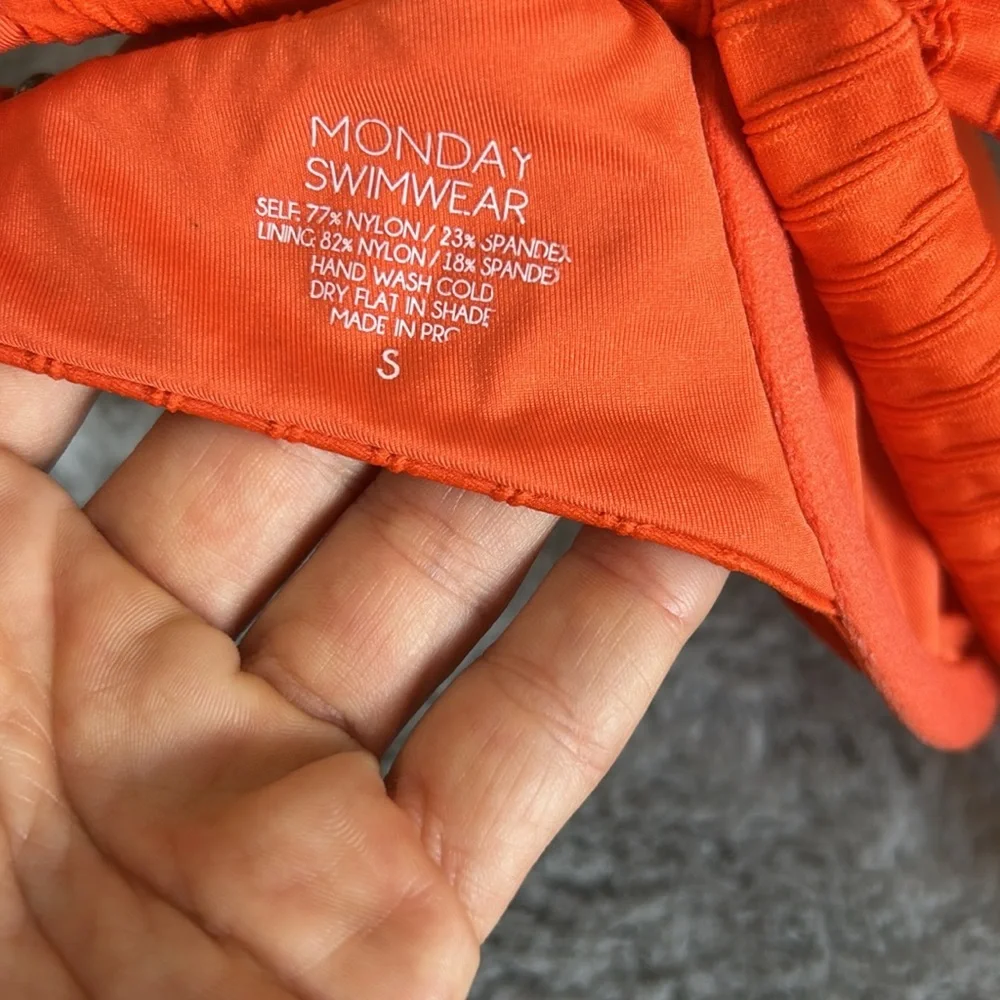 Monday Swimwear Orange Ribbed Underwire Bikini Top